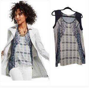 Cabi large Mixed Print tunic Top